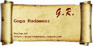 Goga Radamesz névjegykártya